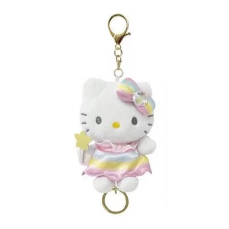 日本の新しいサンリオユニコーンマーメイドファンタジーシリーズぬいぐるみキーホルダー伸縮バックルペンダント|undefined
