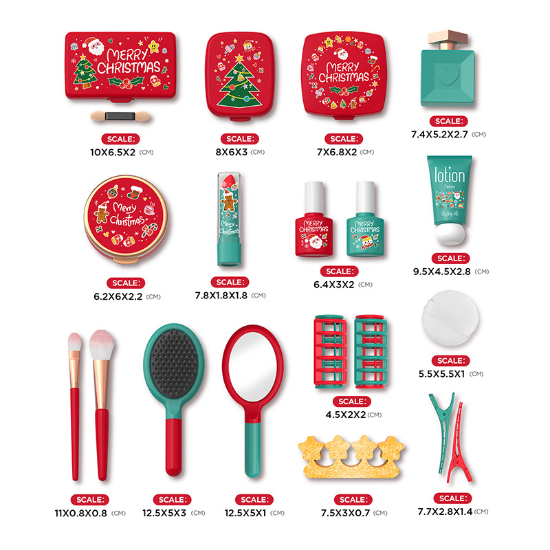 Navidad infantil imitación de sombras de ojos maquillaje juguetes de maquillaje para niñas en el hogar no borrable princesa maquillaje cubierta