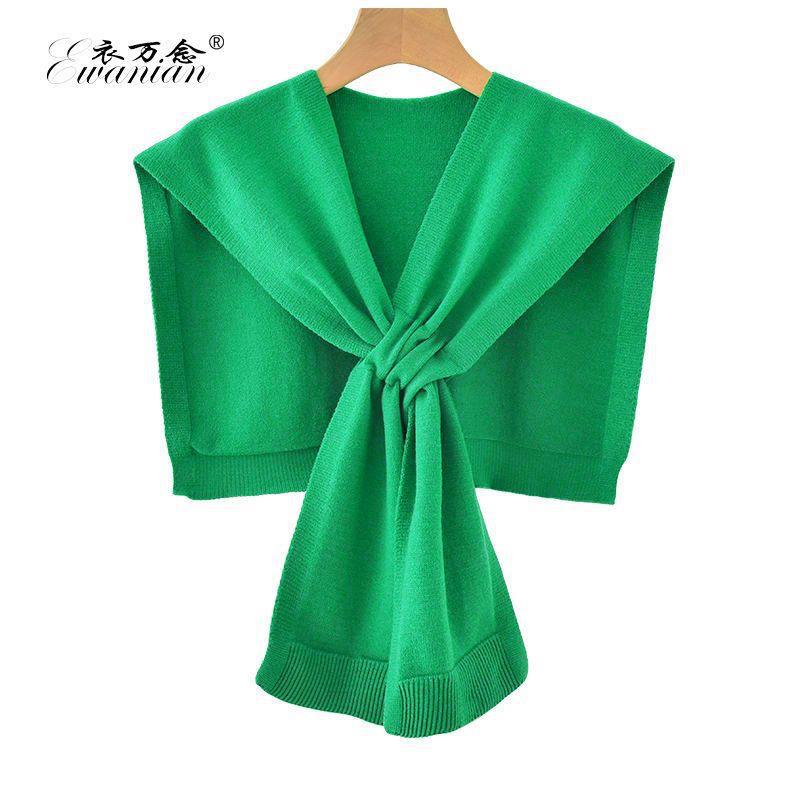 。针织小披肩女外搭春夏空调披风韩版百搭ins潮毛线搭肩假领子