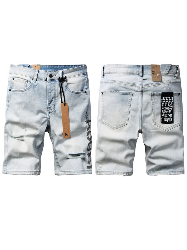 European and American Trendy Brand Hiphop Jeans Street Fashion Hip-Hop Ripped Distressed Ksubi Denim Shorts for Men and Women
