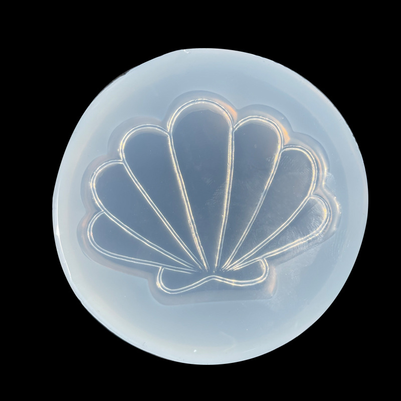 Nuevo espejo geométrico Shell molde de silicona DIY epoxi decoración mesa arcilla cerámica suave epoxi molde