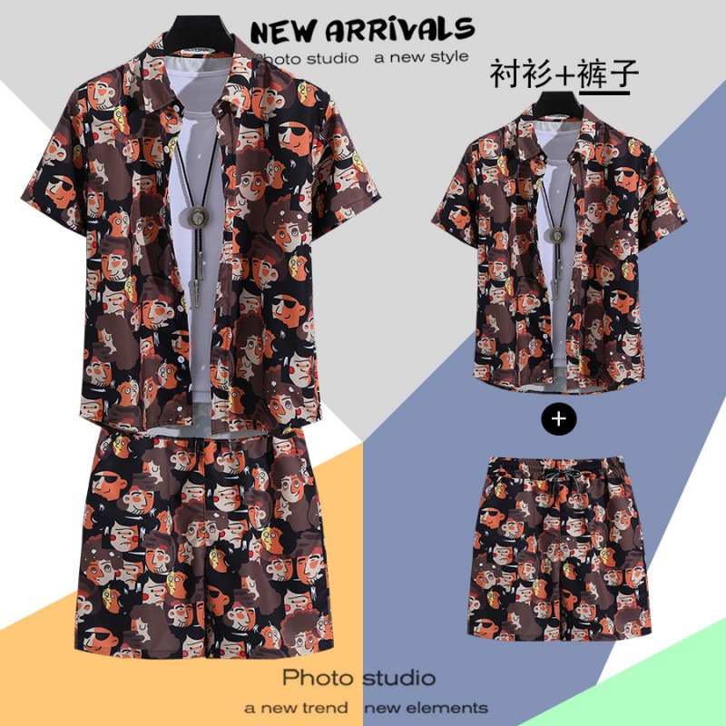 C73 브라운 [슈트] (셔츠+반바지)