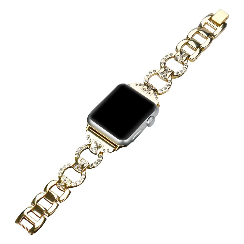 Совместимый ремешок для Apple IWATCH7SE6543, стальная лента, бриллиантов соединение цепь, женский