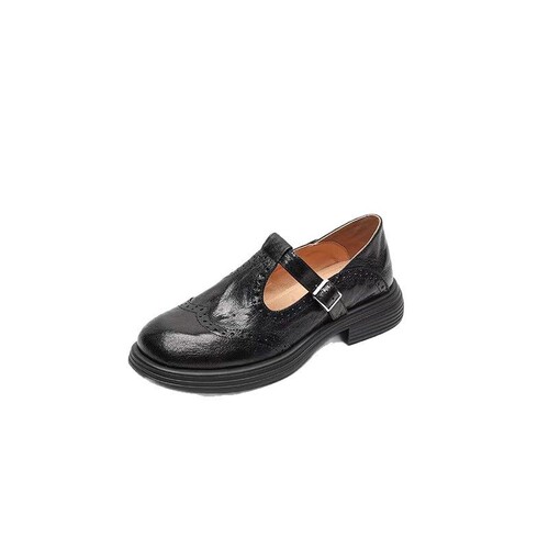 Niche luxury women's shoes casual lambskin hollow flower flat heel loafer shoes women's autumn new single shoes round head
