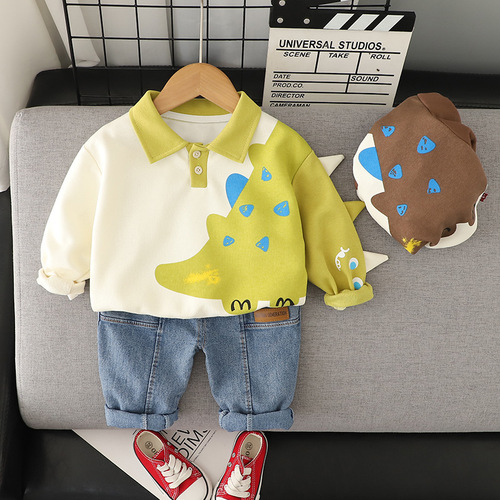 Men's Spring and Autumn Sweat Suit Set for 1-2-3 to 4-5 Year Old Girls, Children's Fashionable and Trendy Spring Outfit, Two-Piece Set