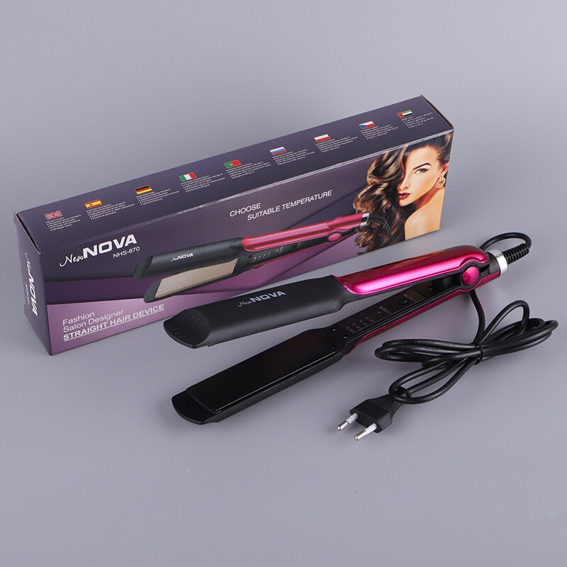 Cross-border European standard hair straightener straight hair curler dual-purpose non-hurt hair household hair curler large roll straight hair negative ion electric splint