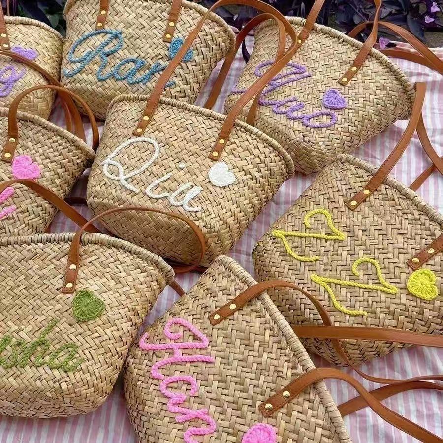 2026 Cross-Border New Straw Woven Bag For Women Trendy Tote Handbag Beach Vacation Bag Bridesmaid Bag - Thumbnail 2