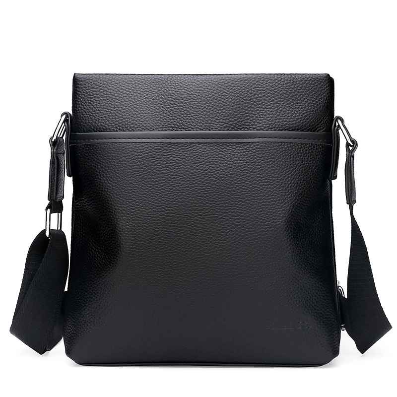Leather capacious one-shoulder bag, cowhide, genuine leather