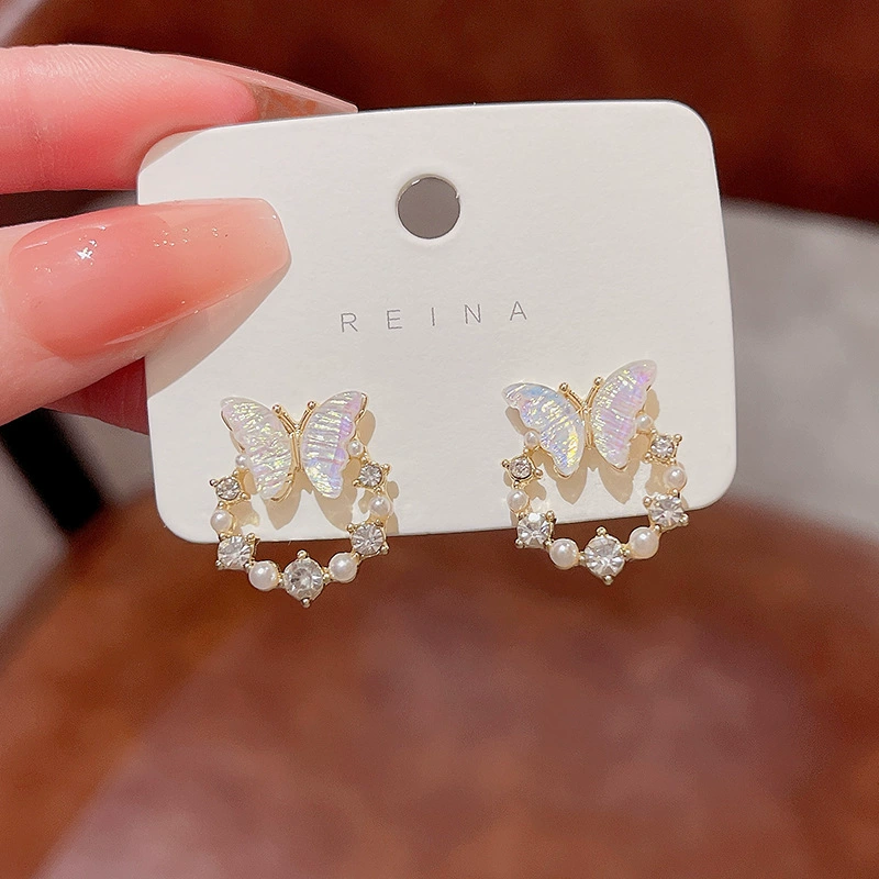 Серьги из серебра 925 с жемчужным бантиком, микровклейка цирконием, стиль 2026