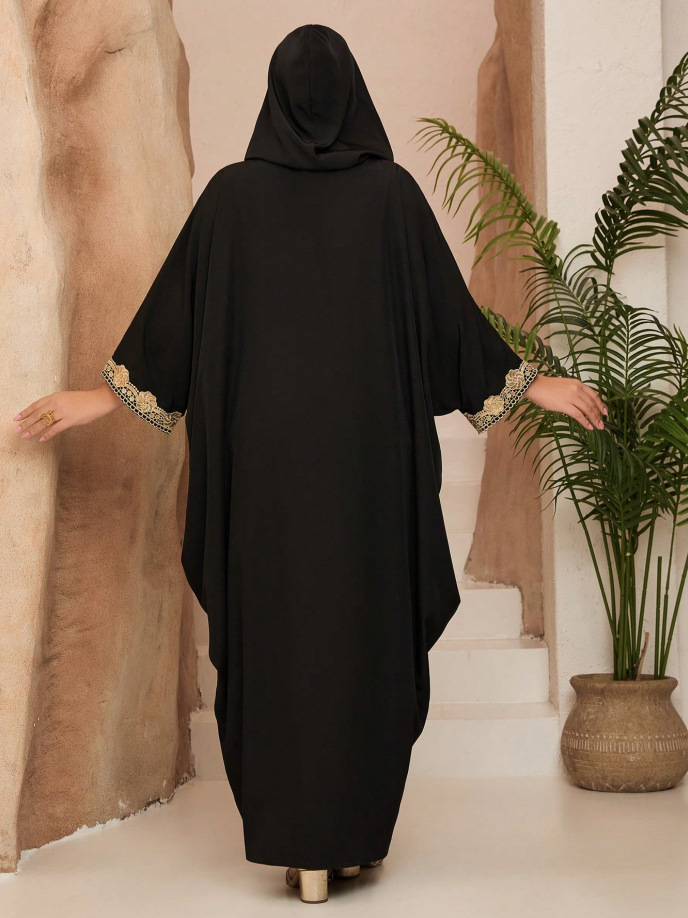 Robe longue musulmane brodée pour femme coupe ample élégante_voghion.com