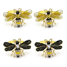 跨境酒店餐具黄色小蜜蜂餐巾环餐巾圈餐巾扣合金厂家批发