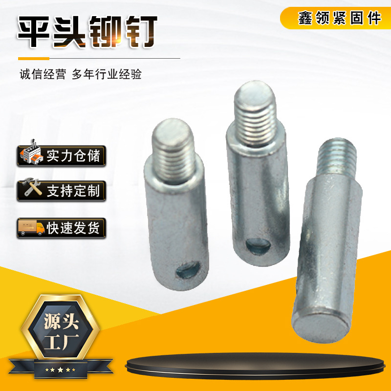 平头铆钉 圆柱头带孔螺栓半空心平头铆钉多种规格现货供应