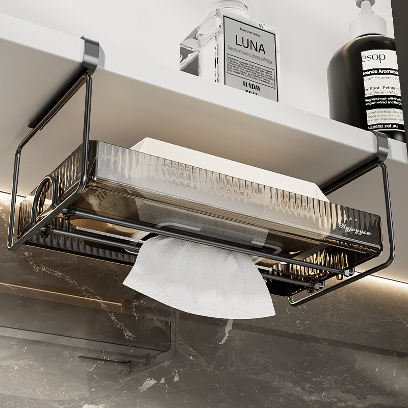 Hanging Cabinet Tissue Box Mirror Cabinet Wash Towel Storage Box Bathroom Toilet Rack Inverted Wall-Hanging Wipes Paper Box