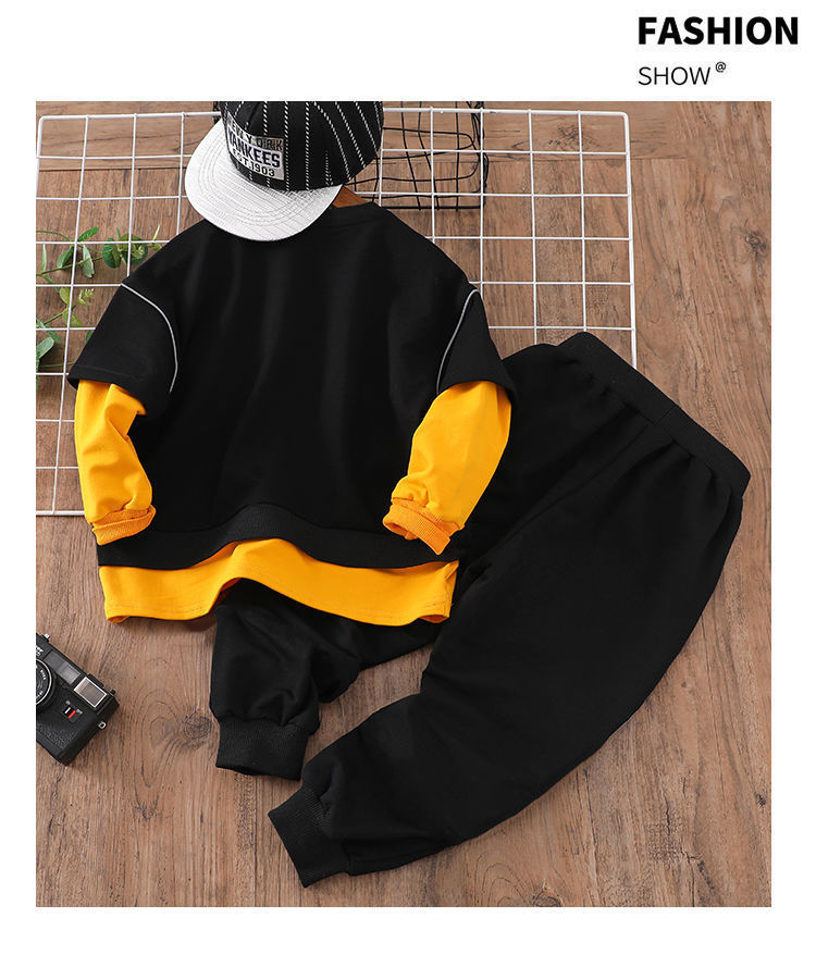 The new trendy and stylish two-piece Korean-style sporty sweatshirt set for men and boys in autumn and winter pic 21