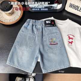 2026夏款童装男女童儿童中性砂洗牛仔短裤五分裤童裤子批发代发