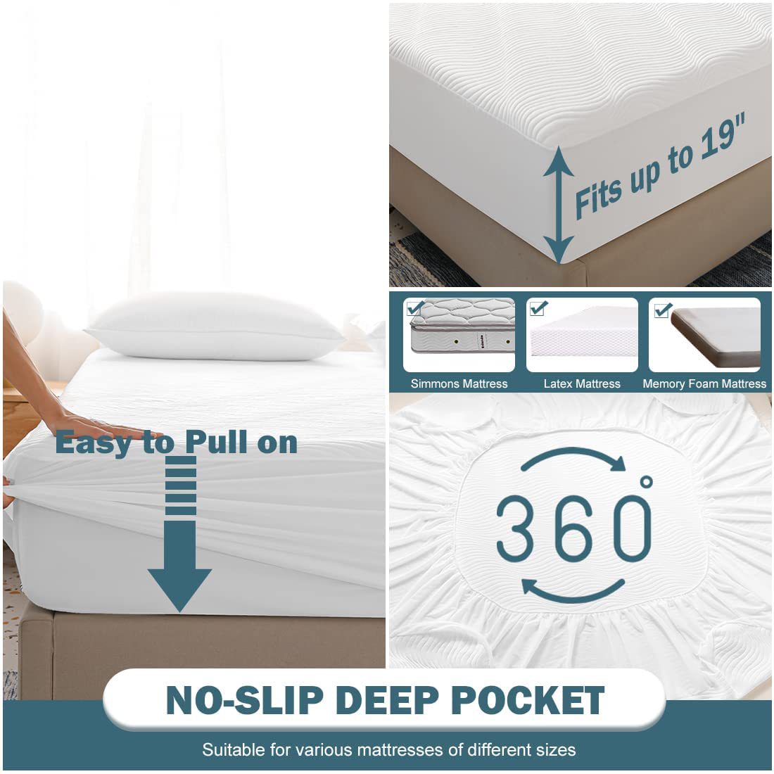 Colchón de colchón impermeable de capa de aire 3D transfronterizo Cojín protector Colchón de cama impermeable Funda protectora de colchón