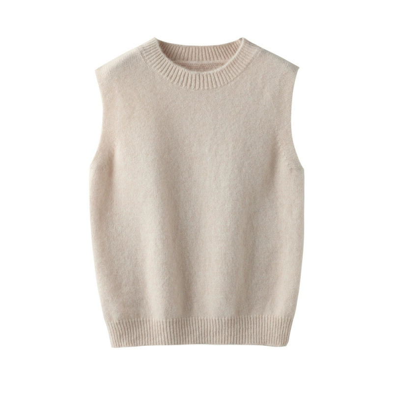 Demi-season children's woolen vest with a round collar, sweater for men and women sleevless, oversize