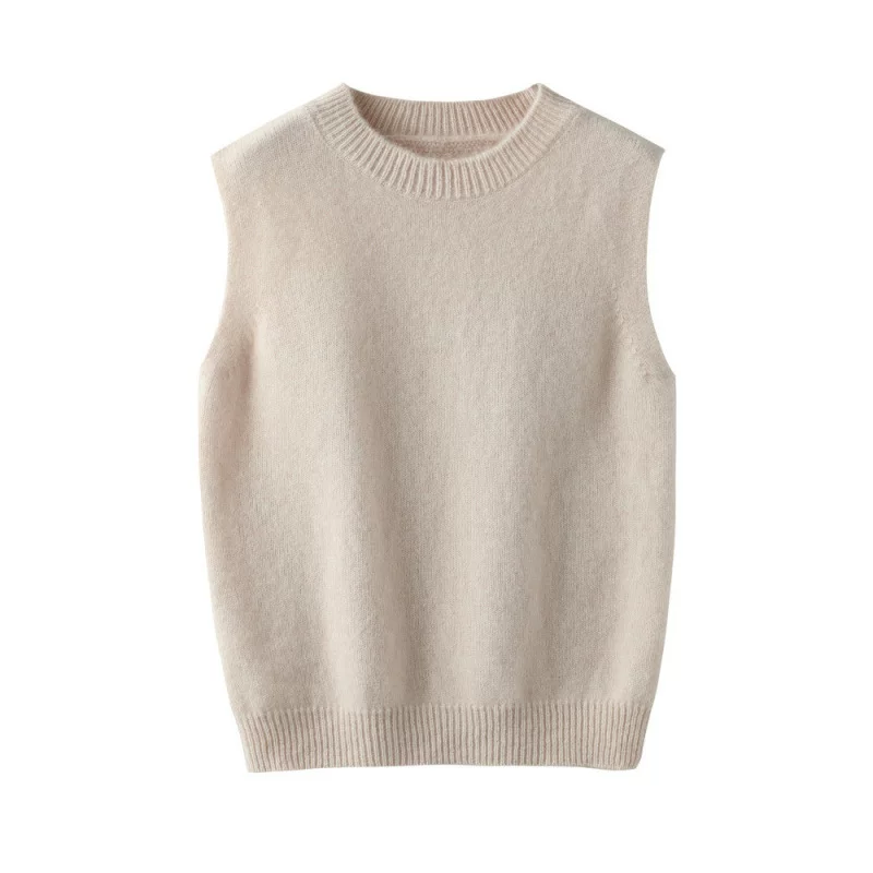 Demi-season children's woolen vest with a round collar, sweater for men and women sleevless, oversize