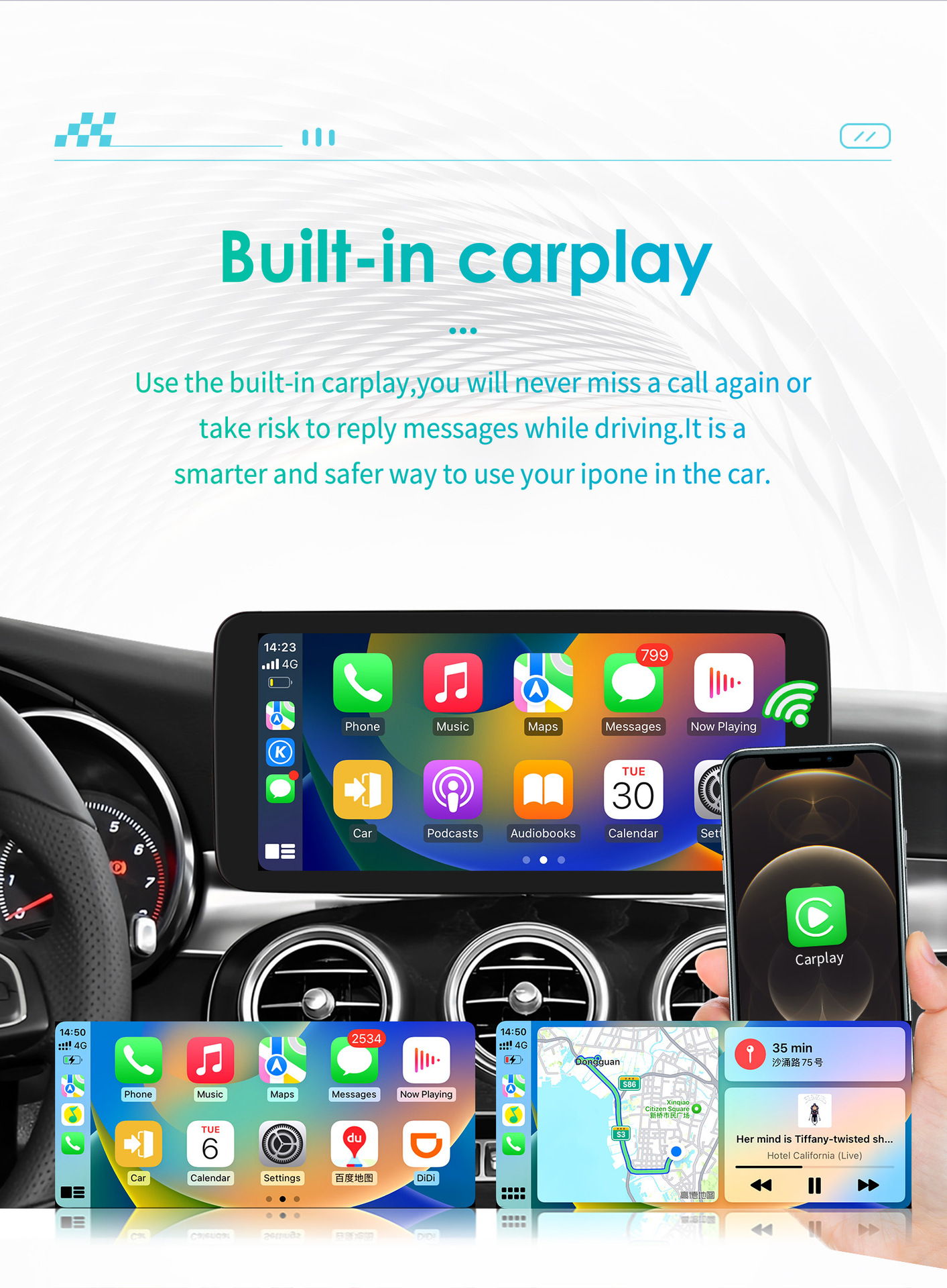 Suitable for 15-18 Mercedes Benz mercedes benz c class W205 X253 Android HD large screen navigator