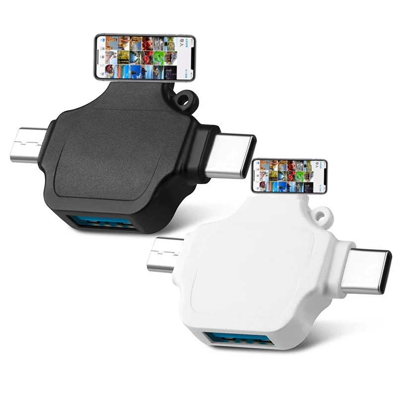 Совместим с Apple USB-C мобильный телефон типа-c Android micro USB конвертер 3-в-1 otg адаптер