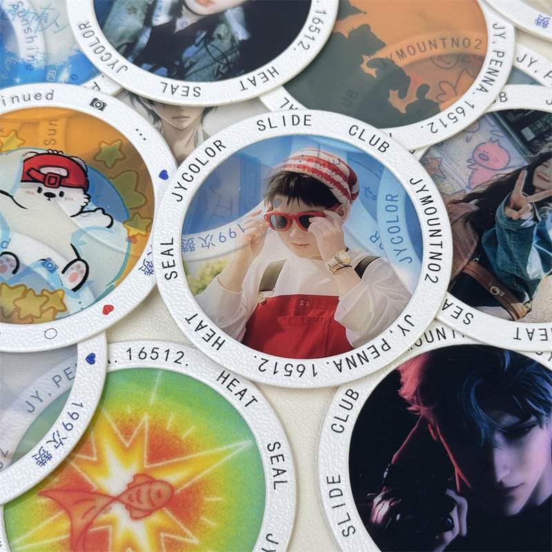 DIY reverse film round bookmark slide through card peripheral reflector luminous retro reverse film head