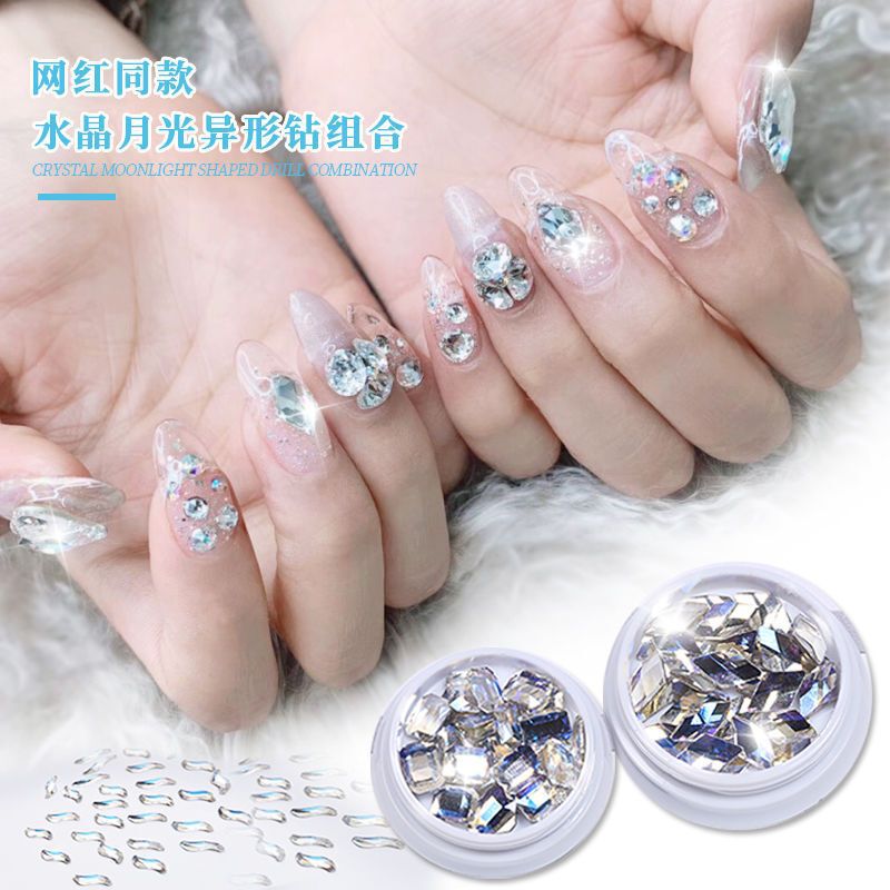 Nail Art Drill Internet Celebrity Explosions Luxury Super Flash Japanese Phototherapy Nail Jewelry Crystal Moonlight Color Shaped Flat Bottom Diamond Jewelry Nail Art Drill Internet Celebrity Explosions Luxury Super Flash Japanese Phototherapy Nail Jewelry Crystal Moonlight Color Shaped Flat Bottom Diamond Jewelry