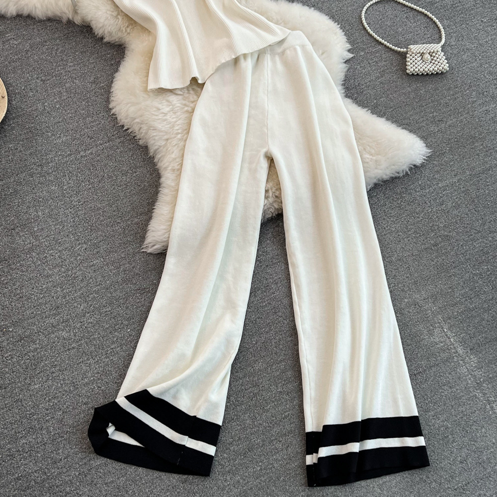 473g Weight Sleeveless Sleeve Length Polyester Fabric Type Pant Co-ord Set Sets Type 2 Pieces Set Quantity Daily Occasion Round Neck Neckline Loose Fit Type Stripe Pattern Summer Season Women's Gender Casual Style Daily Women's Casual Stripe Polyester Pant Co-ord Set Pants Sets 19