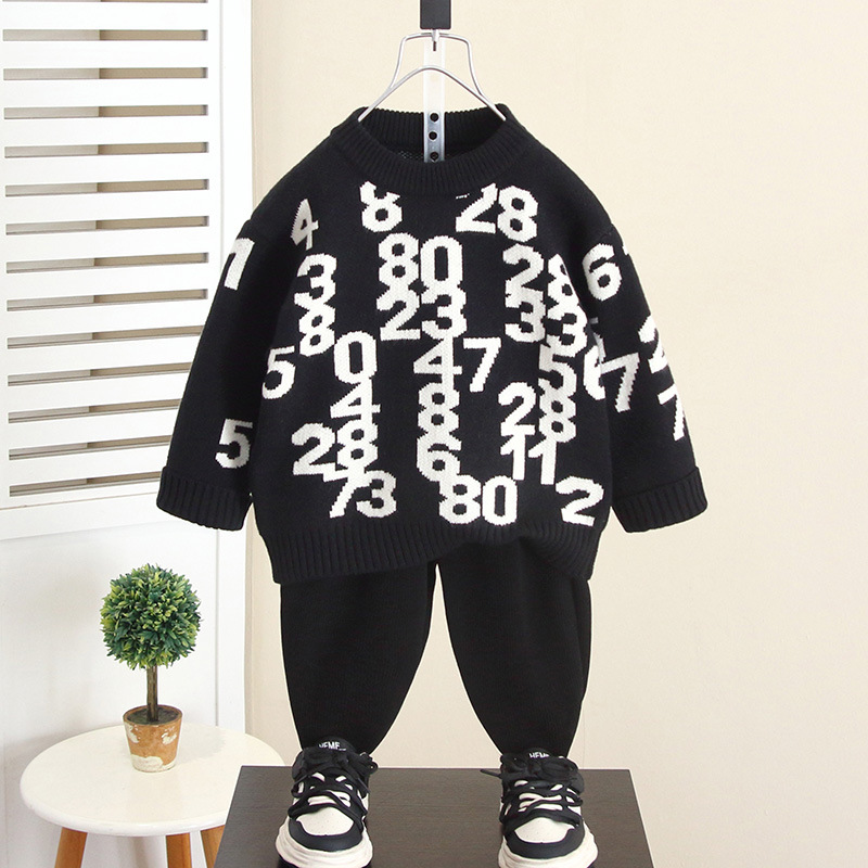 6884 jersey de punto para niños 2025 nuevo suéter grueso de otoño e invierno para niños