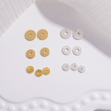 S925银超薄隔片直切车轮片直角平片diy手串手链项链圆形垫片SZ27