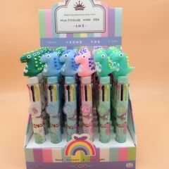 廠家批發新款卡通圓珠筆小學生文具用品按動多色圓珠筆八色手賬筆