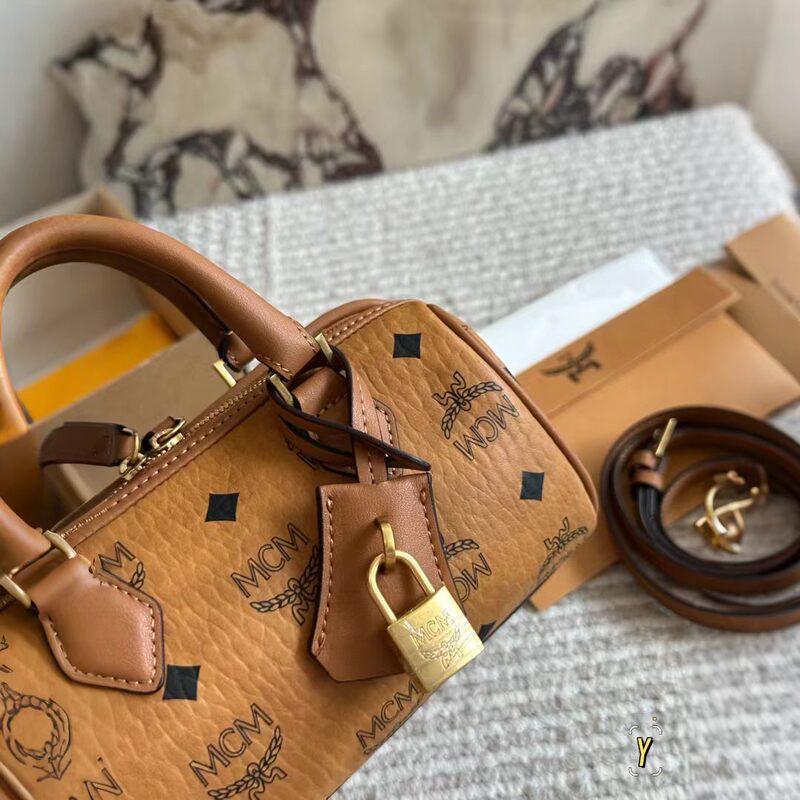 Mc Classic Mini Pillow Bag Boston Women's Handbag Crossbody Bag with High-End Letter Pendant Mc Classic Mini Pillow Bag Boston Women's Handbag Crossbody Bag with High-End Letter Pendant