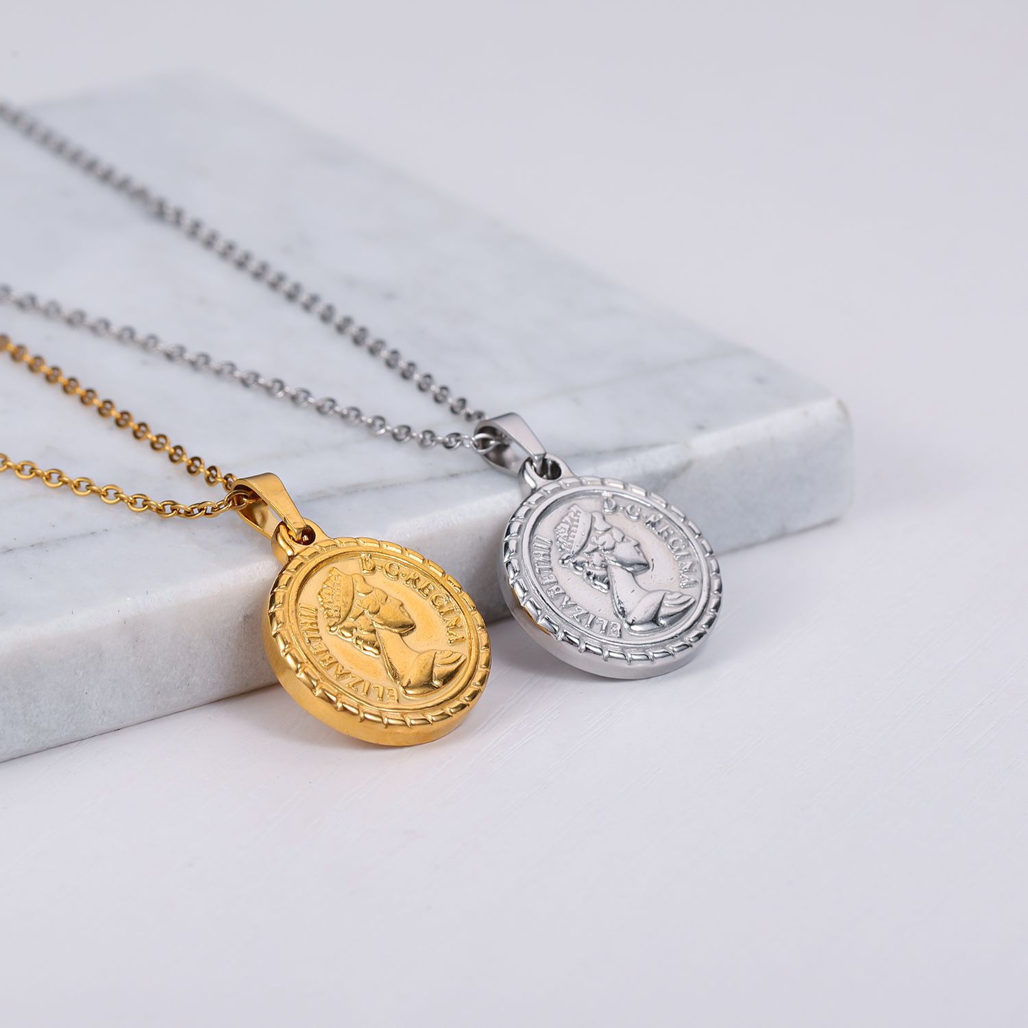 Women'S Gender Ethnic Style Portrait Stainless Steel Titanium Steel Plating Pendant Necklace