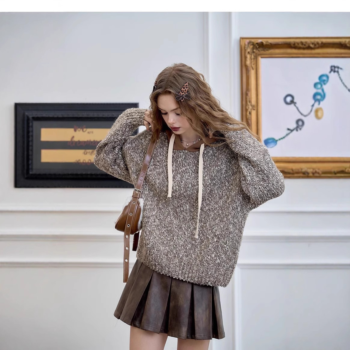 Winter sweater with hood