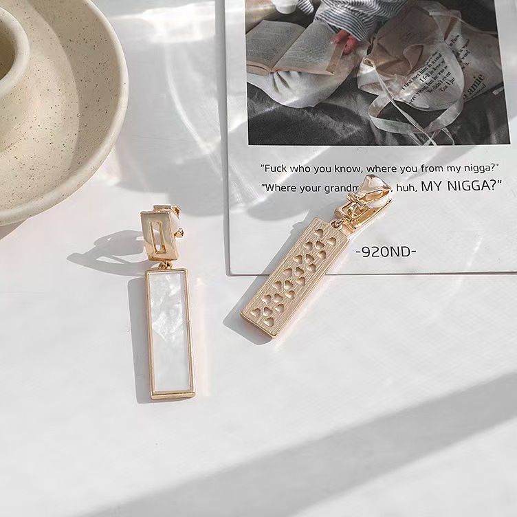 Korean style geometric square earrings niche design fashion temperament all-match ear clip women's earrings earrings wholesale jewelry