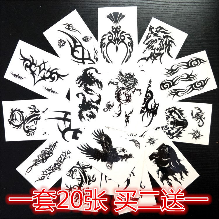 Tatuaje pegatinas impermeable hombres y mujeres de larga duración escorpión tótem de larga duración simulación Lobo cabeza dragón Tigre tótem tatuaje pegatinas envío gratuito