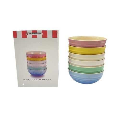 French cool color rainbow 12cm15cm20 bowl set ceramic stoneware rice bowl kitchen household tableware six-piece set