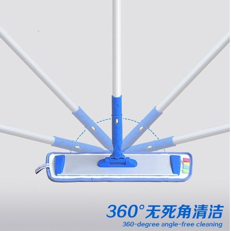 Aluminum alloy flat mop hospital cleaning color separation system large dust push lazy flat mop tile wood floor mop