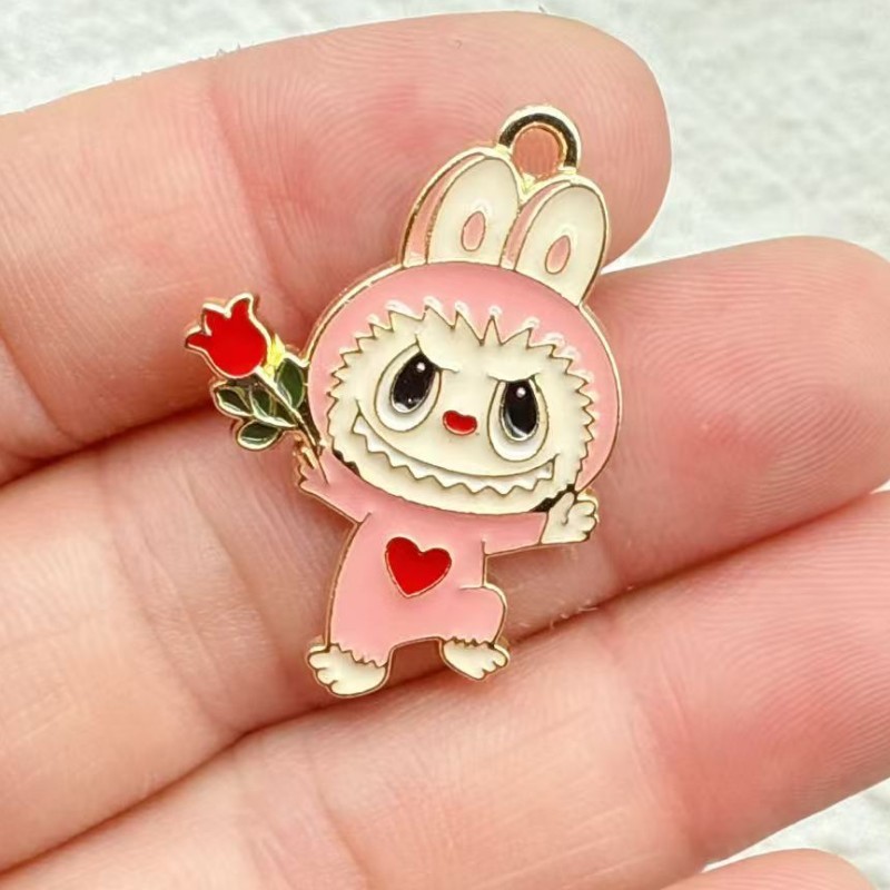 アニメ漫画かわいいラブブペンダント合金ドリップオイル DIY イヤリングキーホルダーネックレス手作りアクセサリー作り|undefined
