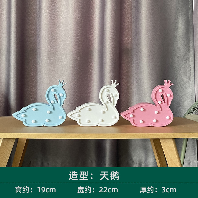 Luz de modelado led flamenco cactus arco iris luz decorativa dibujos animados linda estrella de cinco puntas amor luz de noche de Navidad