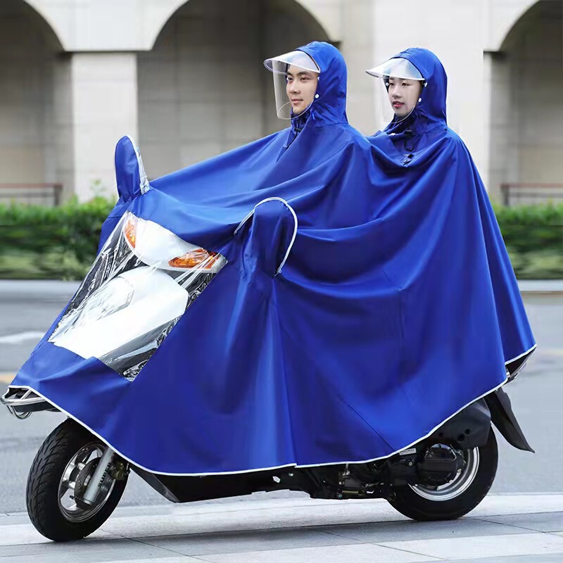 [one piece of free shipping] electric car raincoat double increase thick raincoat motorcycle poncho poncho foot cover waterproof