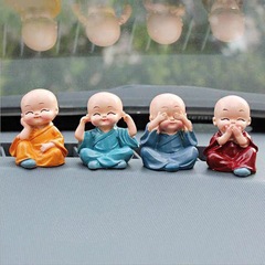 Creative and Cute Car Ornament, Small Monks Figurine, Peaceful Car Decoy, Playful Doll, Vehicle Decor