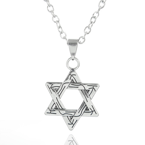 Hexagram Vintage Cool Hip-Hop Long Sweatshirt Chain Simple Fashion Star Trendy Necklace for Women  New Choker