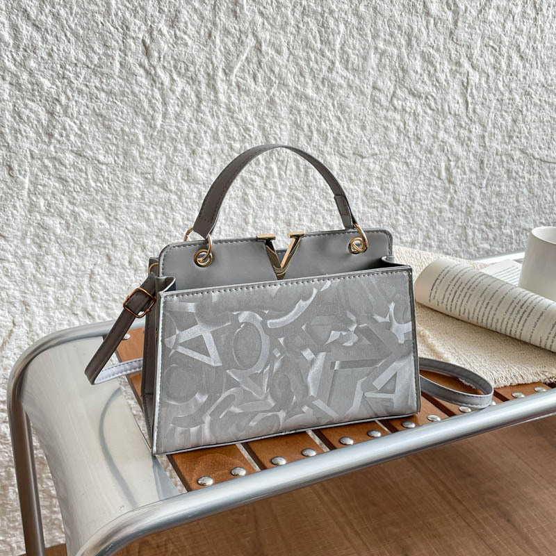 Bolso Cuadrado Bandolera con Estampado de Letras de PU para Uso Diario
