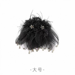 新款2025高级感羽毛流苏抓夹女发夹后脑勺显发量蓬松颅顶鲨鱼夹女