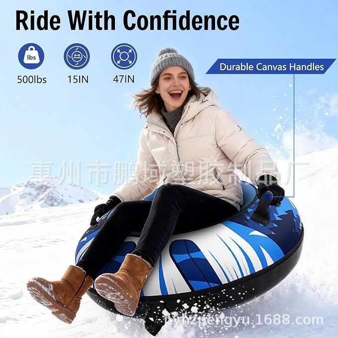 Customized inflatable snow ring with thickened Oxford cloth cover, suitable for adults and children, outdoor toy for snow sledding