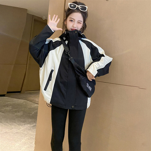 Children's Windbreaker Jacket 2024 Spring Girls' Large Children's Autumn/Winter Style Korean Style Windbreaker Children's Thin Top Trendy