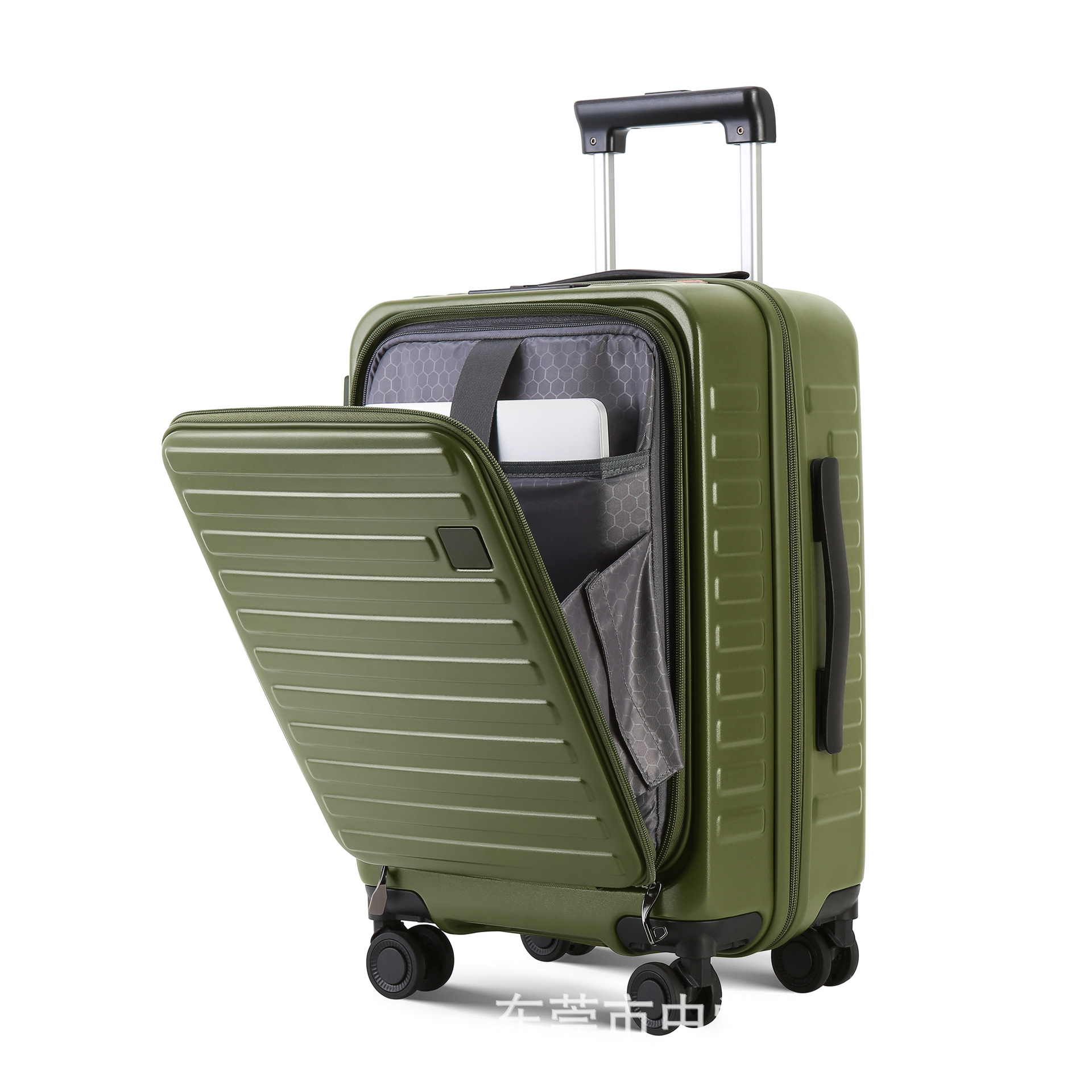 Export New High-End Front-Opening Luggage 20-inch PC Trolley Case Large Capacity Carry-On Suitcase Silent Wheel Travel Luggage