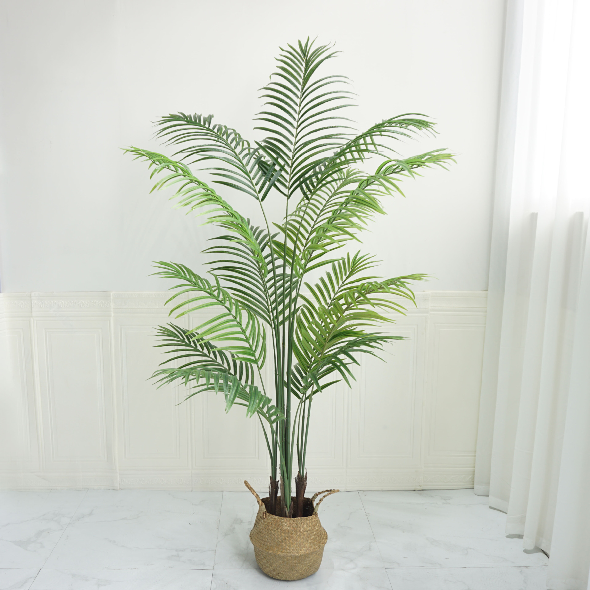 仿真散尾葵 贵妃葵 凤尾葵散尾竹盆栽人造塑料植物室内外植物造景-阿里巴巴