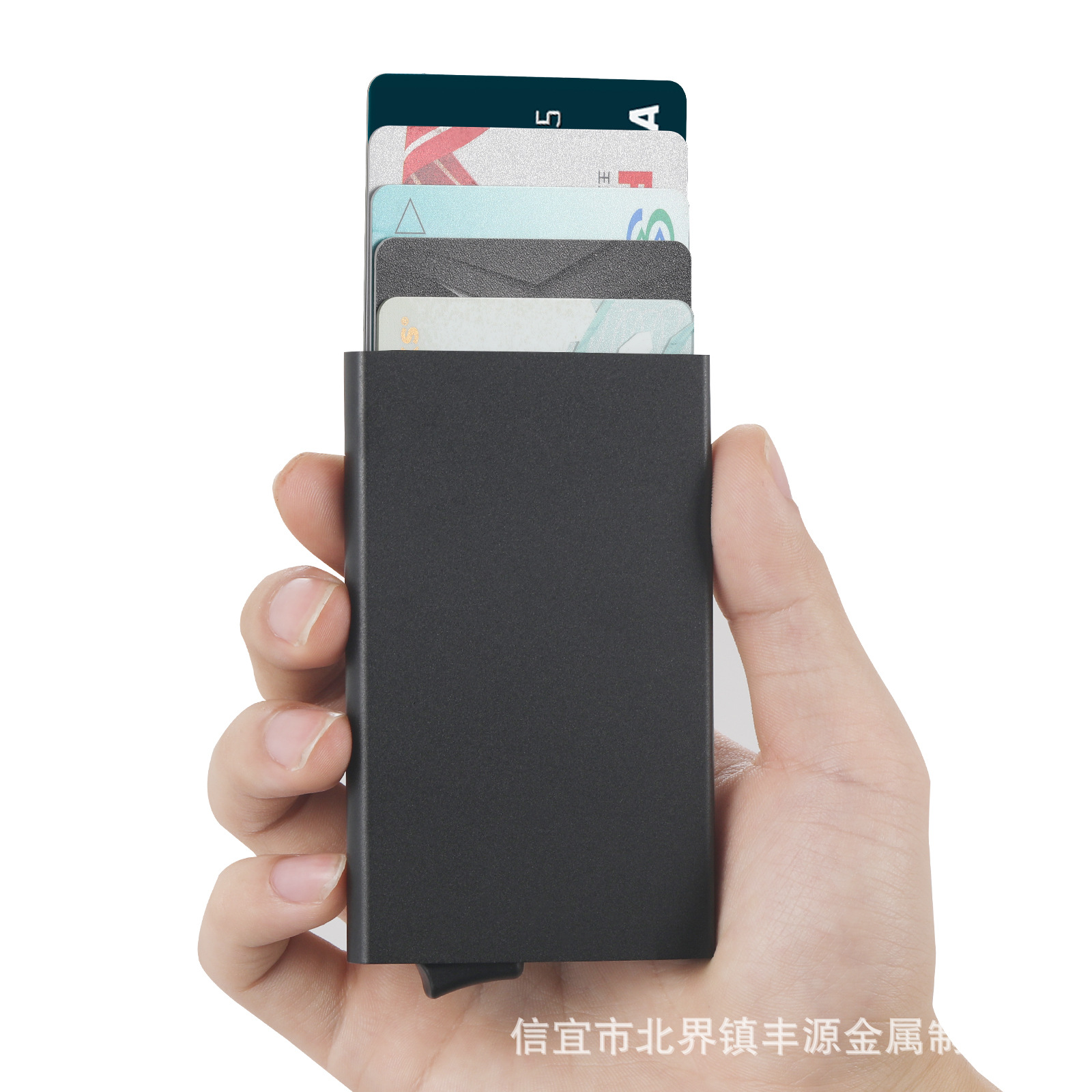 厂家直供 rfid blocking铝合金卡包 自动弹出式信用卡盒 激光logo