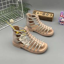 女童凉鞋夏款2025新款儿童罗马鞋小女孩洋气公主鞋子中大童沙滩鞋